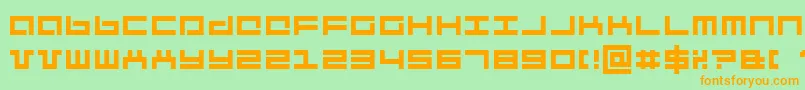 Mecha Font – Orange Fonts on Green Background