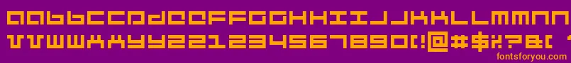 Mecha Font – Orange Fonts on Purple Background