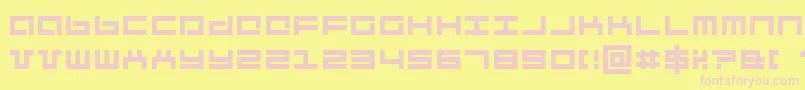 Mecha Font – Pink Fonts on Yellow Background