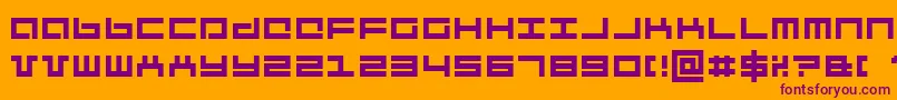 Mecha Font – Purple Fonts on Orange Background