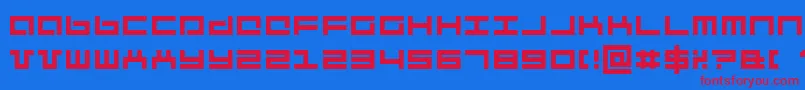 Mecha Font – Red Fonts on Blue Background