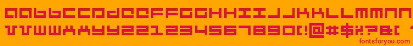 Mecha Font – Red Fonts on Orange Background