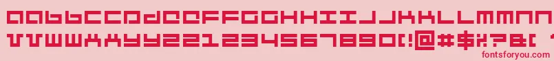 Mecha-Schriftart – Rote Schriften auf rosa Hintergrund