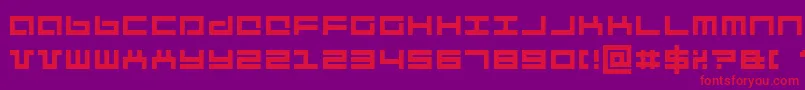 Mecha Font – Red Fonts on Purple Background