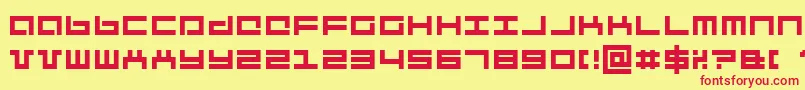 Mecha Font – Red Fonts on Yellow Background