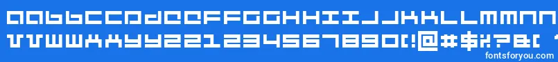 Mecha Font – White Fonts on Blue Background