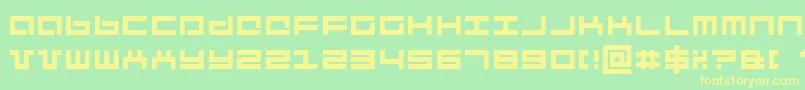 フォントMecha – 黄色の文字が緑の背景にあります