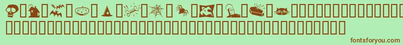 Halloweenies Font – Brown Fonts on Green Background