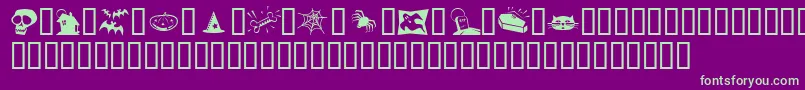 Halloweenies Font – Green Fonts on Purple Background