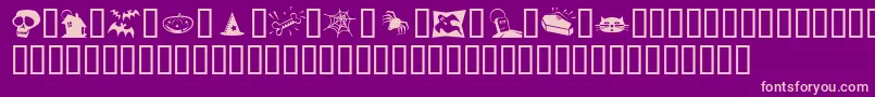 Halloweenies Font – Pink Fonts on Purple Background