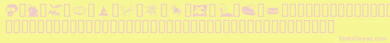 フォントHalloweenies – ピンクのフォント、黄色の背景