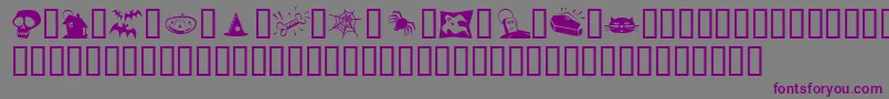 フォントHalloweenies – 紫色のフォント、灰色の背景
