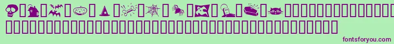 Halloweenies Font – Purple Fonts on Green Background