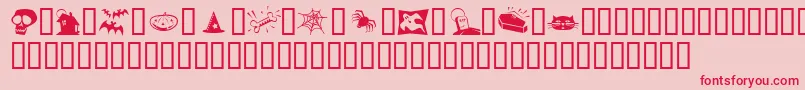 Halloweenies Font – Red Fonts on Pink Background