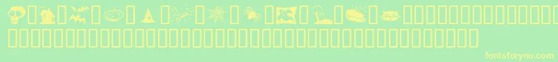 Halloweenies Font – Yellow Fonts on Green Background