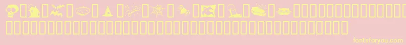 Halloweenies Font – Yellow Fonts on Pink Background