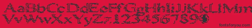 Heats386 Font – Black Fonts on Red Background