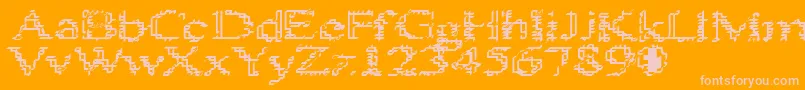Heats386 Font – Pink Fonts on Orange Background