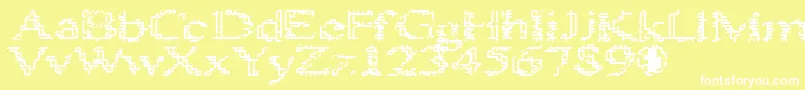 Heats386 Font – White Fonts on Yellow Background