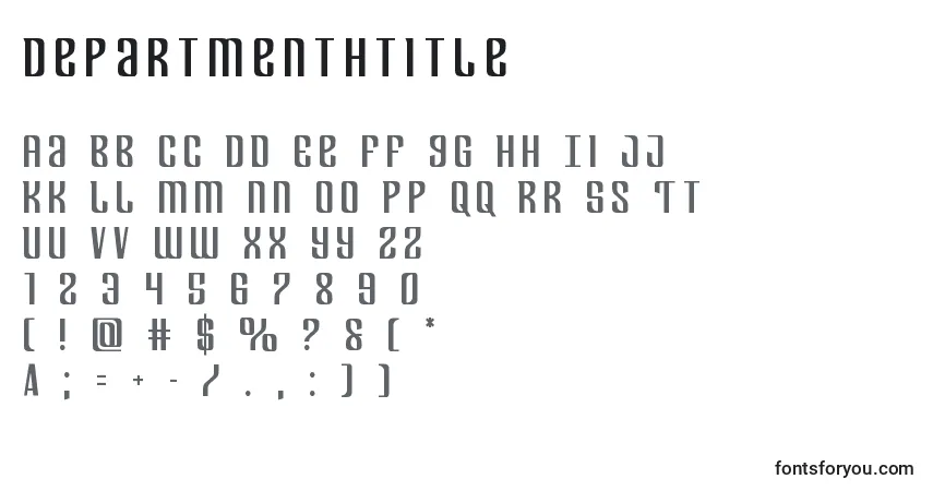 A fonte Departmenthtitle – alfabeto, números, caracteres especiais