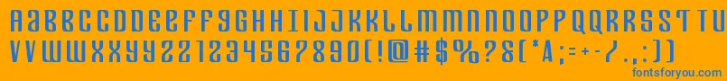 Czcionka Departmenthtitle – niebieskie czcionki na pomarańczowym tle