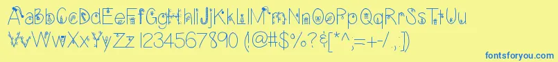 FontsplaceChristmasEditionРћР±С‹С‡РЅС‹Р№ Font – Blue Fonts on Yellow Background