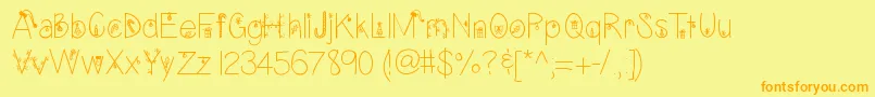 FontsplaceChristmasEditionРћР±С‹С‡РЅС‹Р№ Font – Orange Fonts on Yellow Background