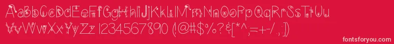FontsplaceChristmasEditionРћР±С‹С‡РЅС‹Р№ Font – Pink Fonts on Red Background