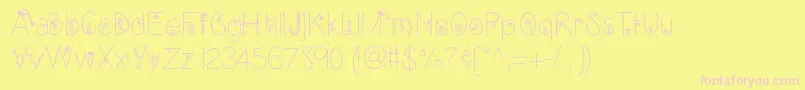 FontsplaceChristmasEditionРћР±С‹С‡РЅС‹Р№ Font – Pink Fonts on Yellow Background