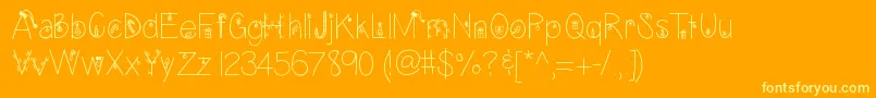 FontsplaceChristmasEditionРћР±С‹С‡РЅС‹Р№ Font – Yellow Fonts on Orange Background