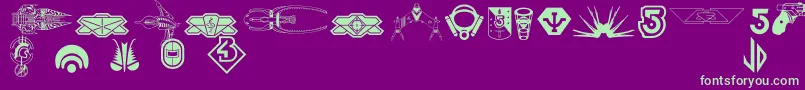 fuente B5wd – Fuentes Verdes Sobre Fondo Morado