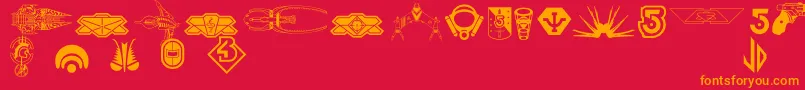 B5wd Font – Orange Fonts on Red Background