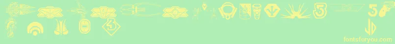 B5wd Font – Yellow Fonts on Green Background