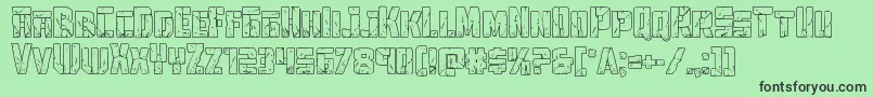 Towerruinsout Font – Black Fonts on Green Background