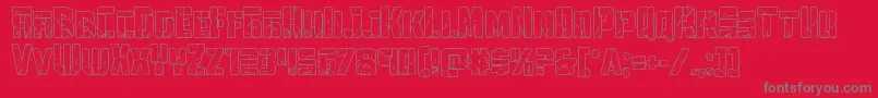 Towerruinsout Font – Gray Fonts on Red Background