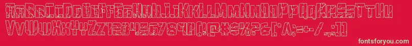 Towerruinsout Font – Green Fonts on Red Background