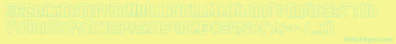 Towerruinsout Font – Green Fonts on Yellow Background