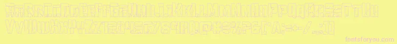 Towerruinsout Font – Pink Fonts on Yellow Background