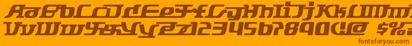 Starbat-Schriftart – Braune Schriften auf orangefarbenem Hintergrund