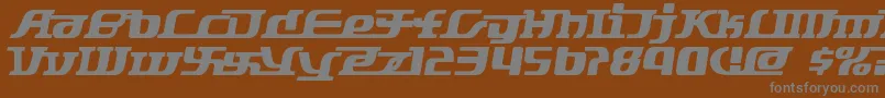 Starbat-fontti – harmaat kirjasimet ruskealla taustalla