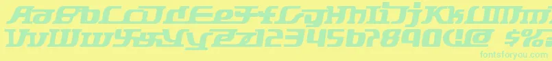 Fonte Starbat – fontes verdes em um fundo amarelo