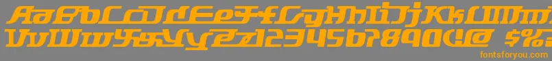 フォントStarbat – オレンジの文字は灰色の背景にあります。