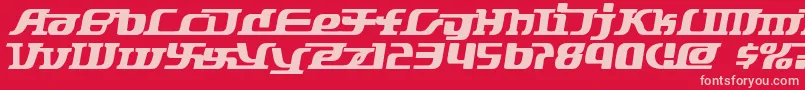 フォントStarbat – 赤い背景にピンクのフォント