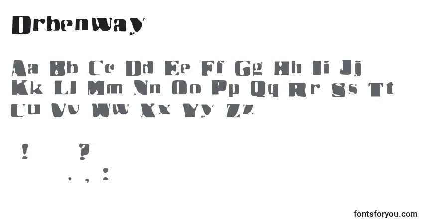 Drbenway-fontti – aakkoset, numerot, erikoismerkit