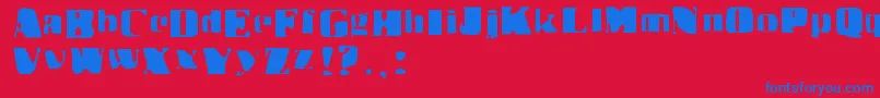 Drbenway-Schriftart – Blaue Schriften auf rotem Hintergrund