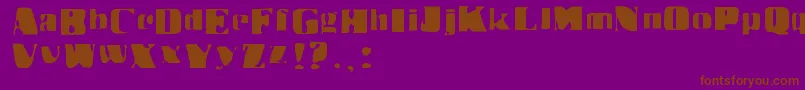 フォントDrbenway – 紫色の背景に茶色のフォント