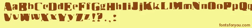 Drbenway Font – Brown Fonts on Yellow Background