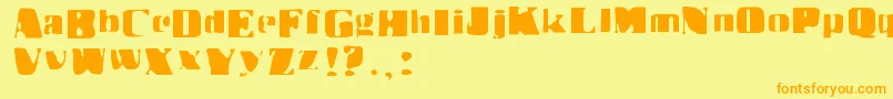 Drbenway-fontti – oranssit fontit keltaisella taustalla