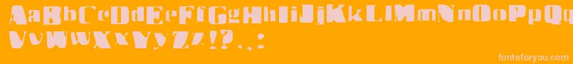 Drbenway-fontti – vaaleanpunaiset fontit oranssilla taustalla