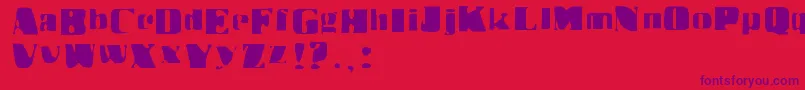 Police Drbenway – polices violettes sur fond rouge